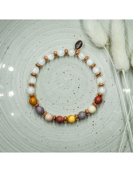 Bracelet "Super Girl" - Pierre de Lune & Mookaite - Lily Parker
