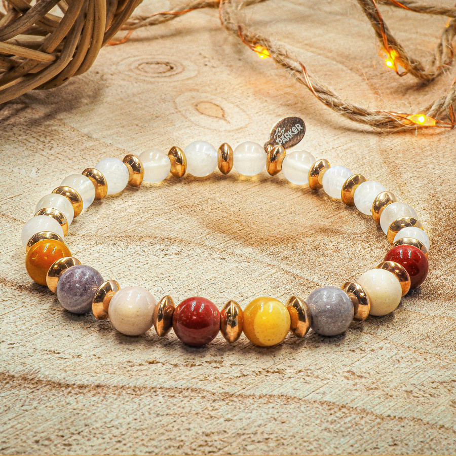 Bracelet "Super Girl" - Pierre de Lune & Mookaite - Lily Parker