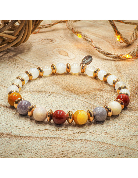 Bracelet "Super Girl" - Pierre de Lune & Mookaite - Lily Parker