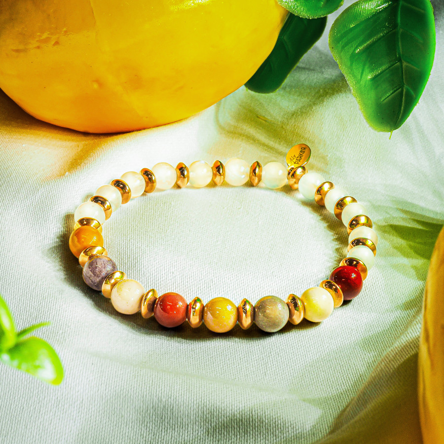 Bracelet "Super Girl" - Pierre de Lune & Mookaite - Lily Parker