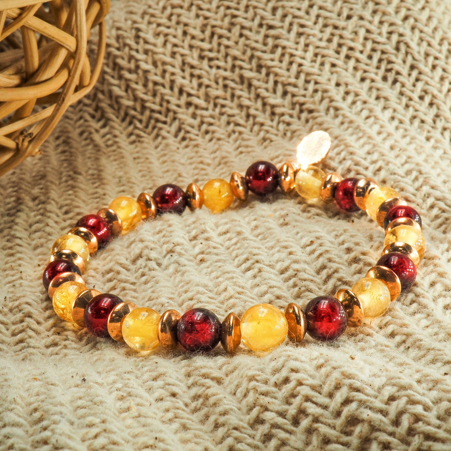 Bracelet "Power Boost" - Citrine & Grenat - Lily Parker