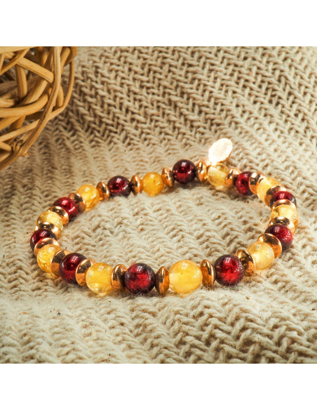 Bracelet "Power Boost" - Citrine & Grenat - Lily Parker