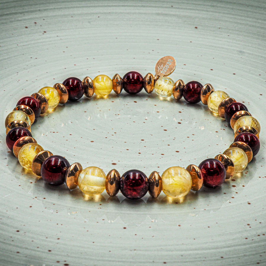 Bracelet "Power Boost" - Citrine & Grenat - Lily Parker