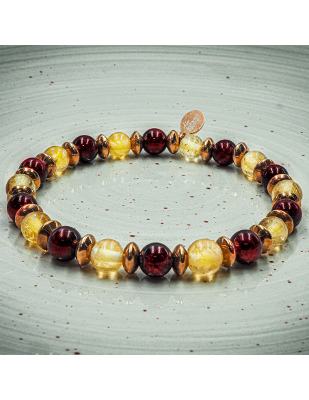 Bracelet "Power Boost" - Citrine & Grenat - Lily Parker