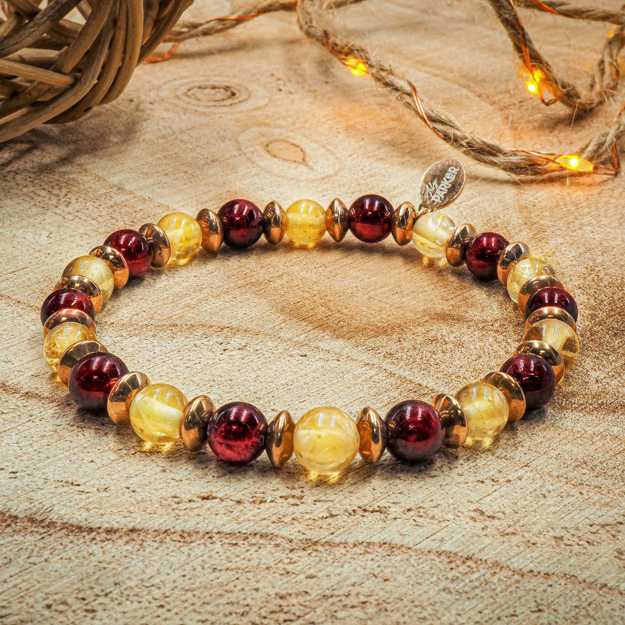 Bracelet "Power Boost" - Citrine & Grenat - Lily Parker