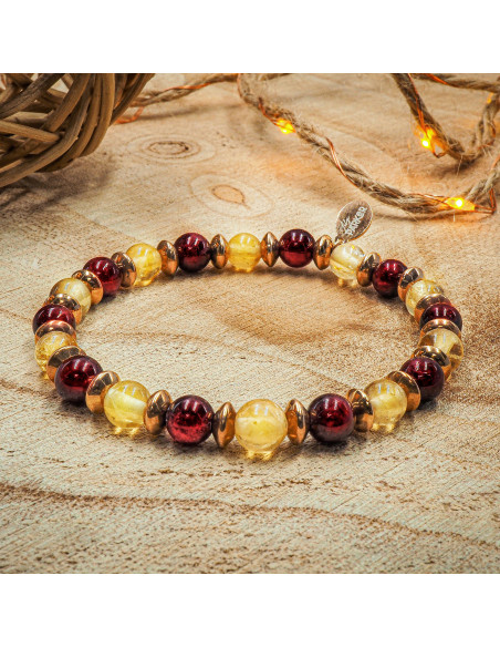 Bracelet "Power Boost" - Citrine & Grenat - Lily Parker