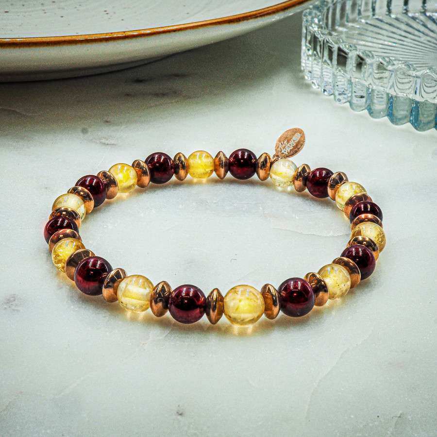 Bracelet "Power Boost" - Citrine & Grenat - Lily Parker