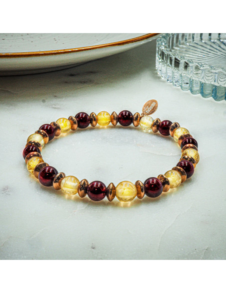 Bracelet "Power Boost" - Citrine & Grenat - Lily Parker