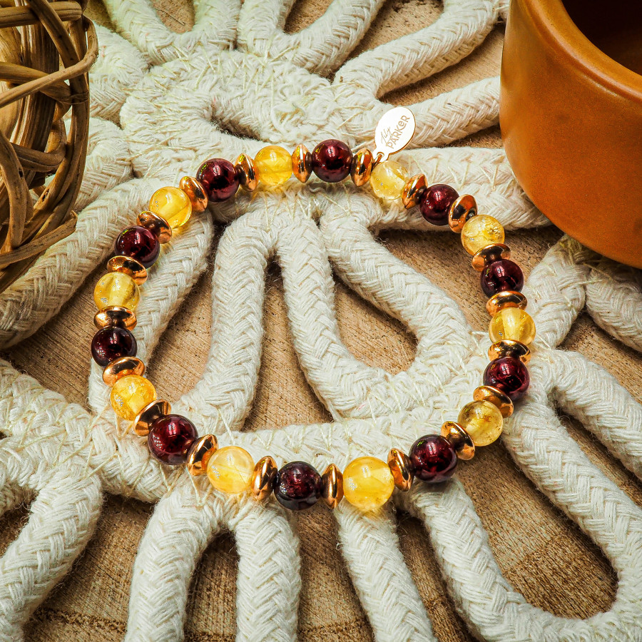 Bracelet "Power Boost" - Citrine & Grenat - Lily Parker
