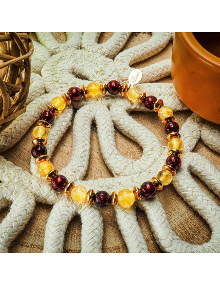 Bracelet "Power Boost" - Citrine & Grenat - Lily Parker