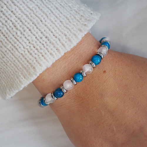 Bracelet "Stop Fringale" - Apatite & Pierre de lune - Lily Parker 2