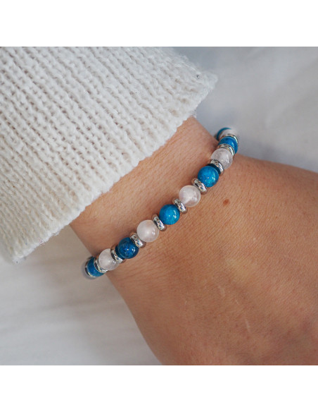 Bracelet "Stop Fringale" - Apatite & Pierre de lune - Lily Parker