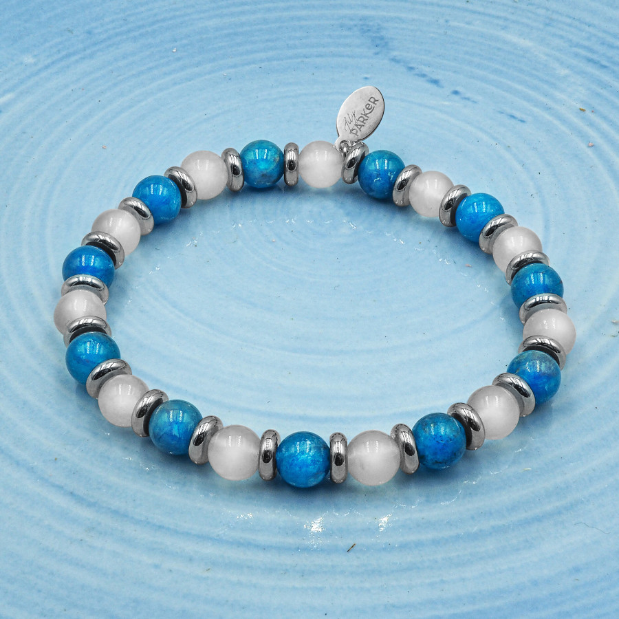 Bracelet "Stop Fringale" - Apatite & Pierre de lune - Lily Parker