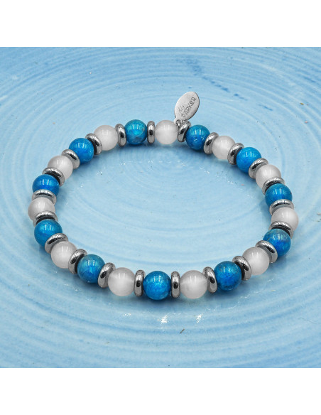 Bracelet "Stop Fringale" - Apatite & Pierre de lune - Lily Parker