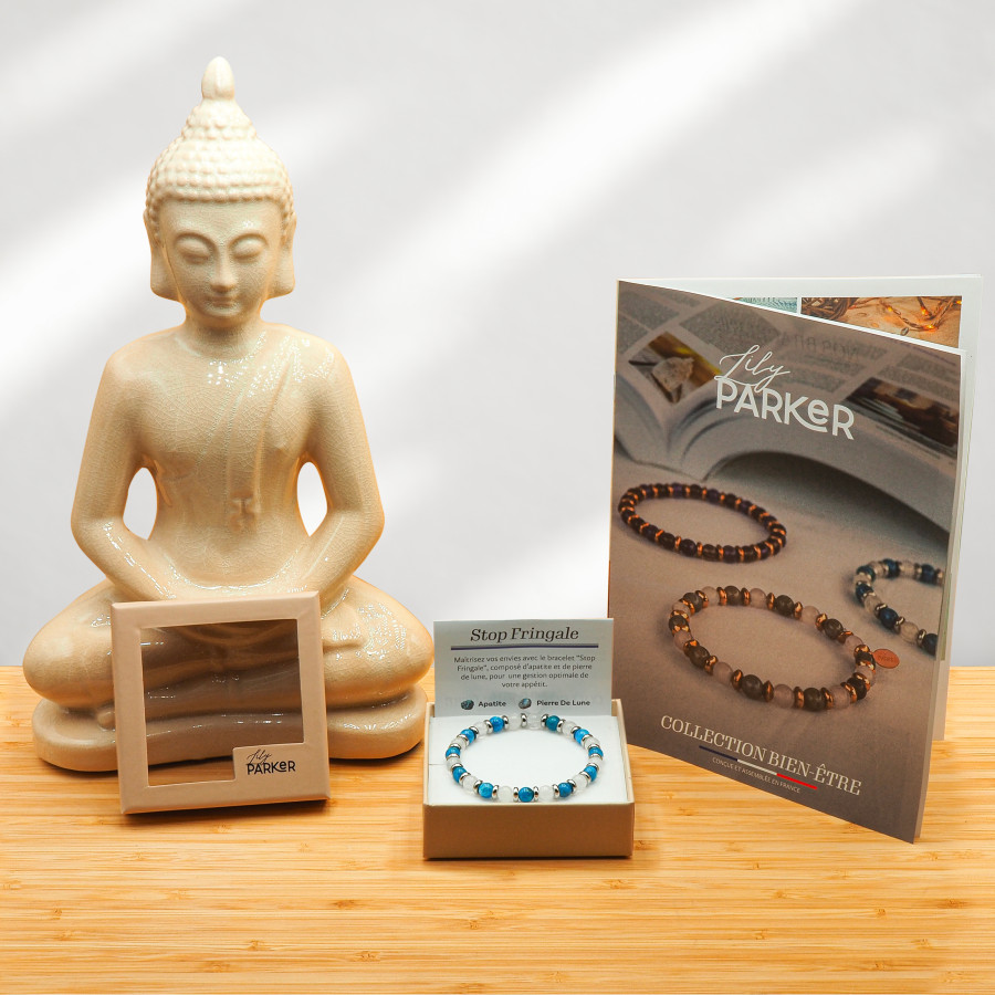 Bracelet "Stop Fringale" - Apatite & Pierre de lune - Lily Parker