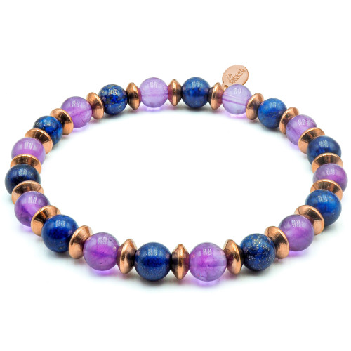 Bracelet "Sérénité Capillaire Féminine" - Améthyste & Lapis Lazuli - Lily Parker