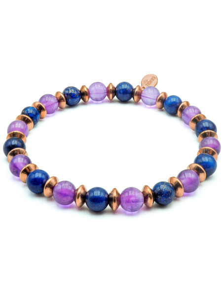Bracelet "Sérénité Capillaire Féminine" - Améthyste & Lapis Lazuli - Lily Parker
