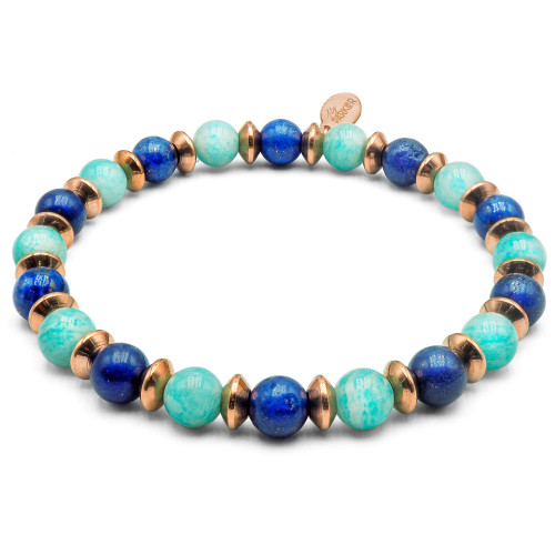 Bracelet "Croissance Harmonieuse" - Lapis Lazuli & Amazonite - Lily Parker