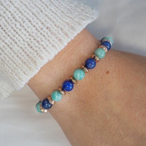 Bracelet "Croissance Harmonieuse" - Lapis Lazuli & Amazonite - Lily Parker 2