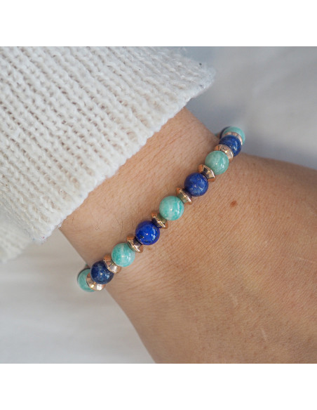 Bracelet "Croissance Harmonieuse" - Lapis Lazuli & Amazonite - Lily Parker