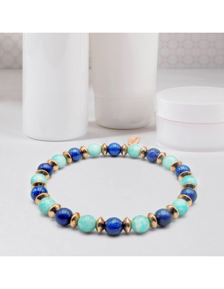Bracelet "Croissance Harmonieuse" - Lapis Lazuli & Amazonite - Lily Parker