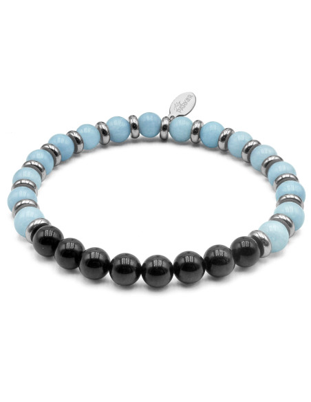 Bracelet "Peau Apaisée" - Aigue Marine & Tourmaline noire - Lily Parker