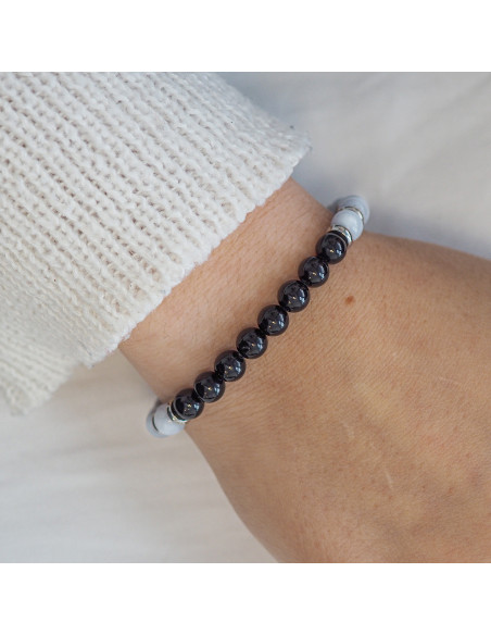 Bracelet "Peau Apaisée" - Aigue Marine & Tourmaline noire - Lily Parker