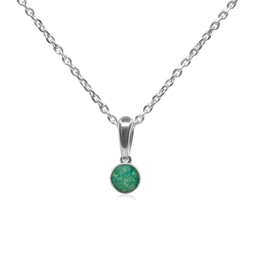 Pendentif argent rhodié - 1g -  Chrysocolle - cabochon - 6mm - LABISE Paris