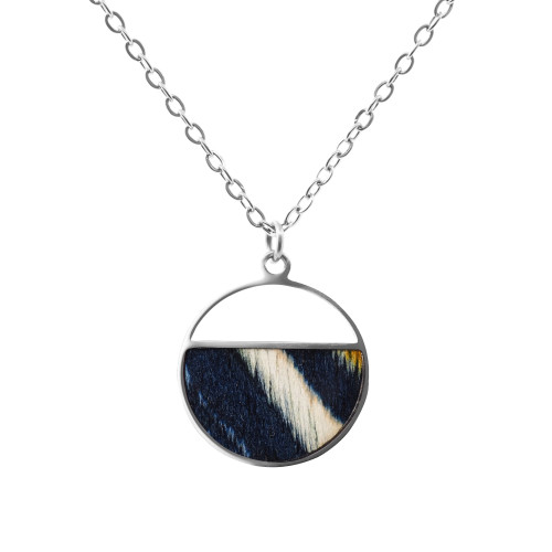 Collier acier - bois multicolore - diam. 22mm - 42+10cm - Lily Parker