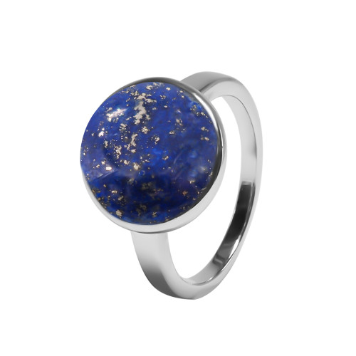 Bague argent rhodié - 3,3g -  Lapis Lazuli - cabochon - 12mm - T50 à 64 - LABISE Paris