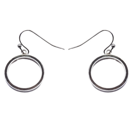 Boucles d'oreille acier - bois noir et marron - diam. 18mm - Lily Parker