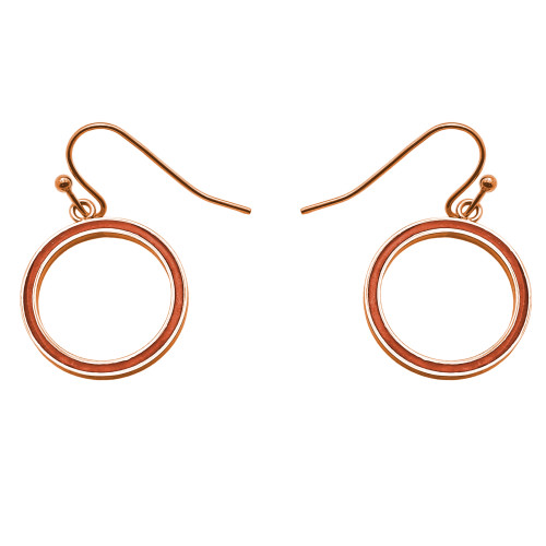 Boucles d'oreille acier rosé bois rose, diam. 18mm - Lily Parker