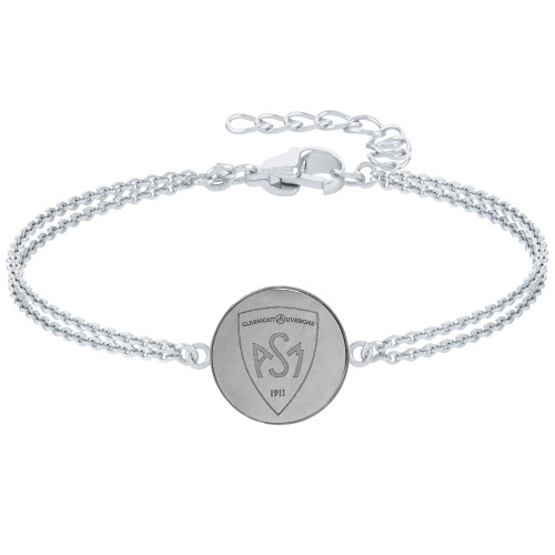 Bracelet ASM - acier argent - Logo blason ASM - argenté brillant – Bijoux Officiels ASM Clermont