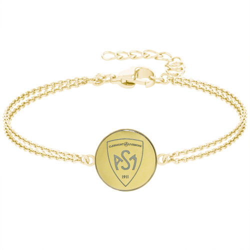 Bracelet ASM - acier doré - Logo blason ASM - doré brillant – Bijoux Officiels ASM Clermont