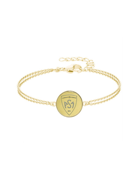 Bracelet ASM - acier doré - Logo blason ASM - doré brillant – Bijoux Officiels ASM Clermont