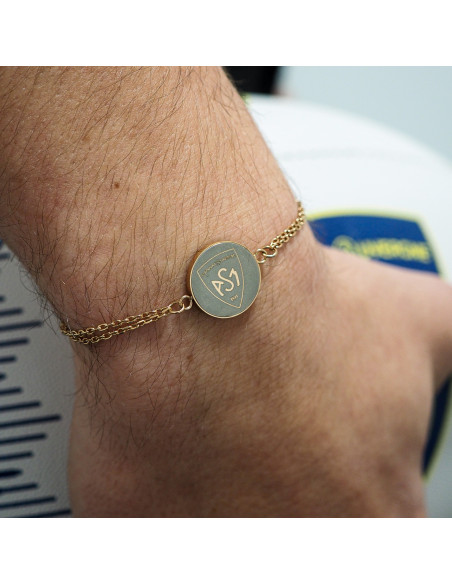 Bracelet ASM - acier rosé - Logo blason ASM - rosé mat – Bijoux Officiels ASM Clermont