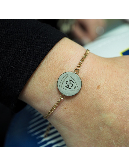 Bracelet ASM - acier rosé - Logo blason ASM - rosé mat – Bijoux Officiels ASM Clermont