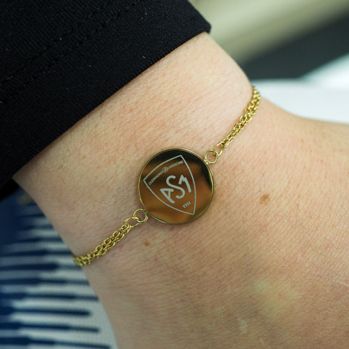 Bracelet ASM - acier doré - Logo blason ASM - doré brillant – Bijoux Officiels ASM Clermont 2