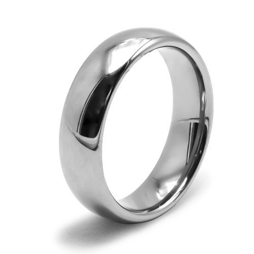 Bague tungstène - effet bombé - largeur 6mm - Carla Valenti