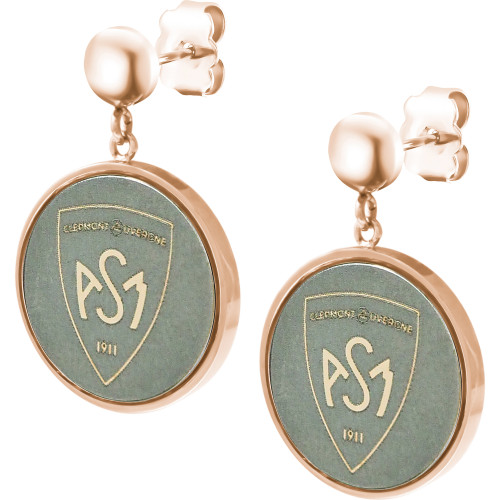 Boucles d'oreilles ASM - acier rosé  - Blason ASM - rosé mat  – Bijoux Officiels ASM Clermont