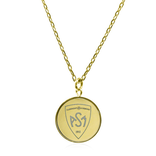 Collier ASM - acier doré - Blason ASM - doré brillant – Bijoux Officiels ASM Clermont