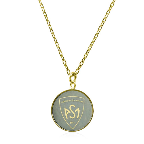 Collier ASM - acier doré - Blason ASM - doré mat – Bijoux Officiels ASM Clermont