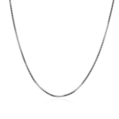 Collier en acier - couleur argent - maille vénitienne - largeur 1,5mm - longeur 45cm - Carla Valenti