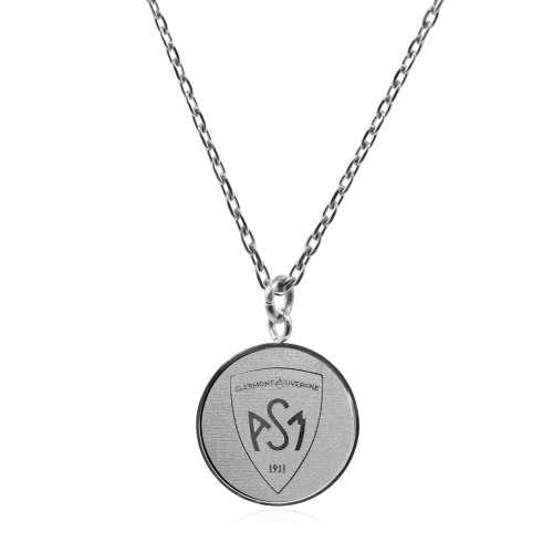 Collier ASM - acier argenté - Blason ASM - argenté mat – Bijoux Officiels ASM Clermont