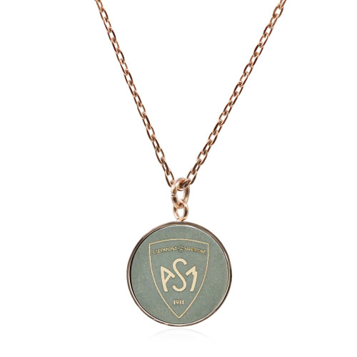 Collier ASM - acier rosé - Blason ASM - rosé mat – Bijoux Officiels ASM Clermont