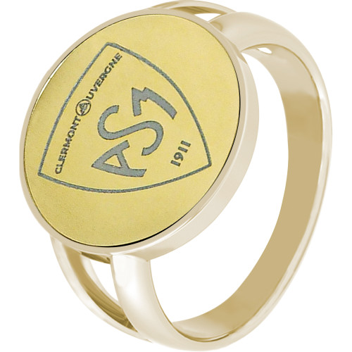 Bague ASM - acier doré - Blason ASM - doré brillant – Bijoux Officiels ASM Clermont