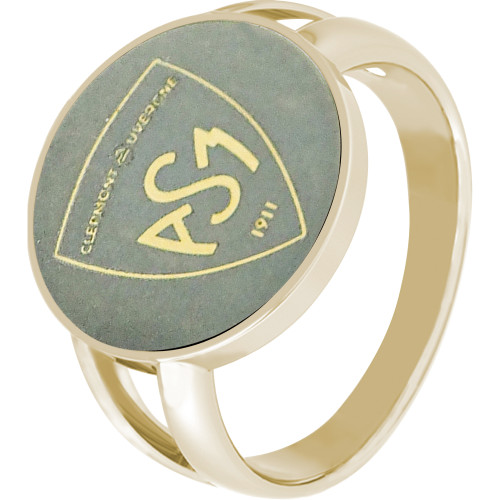 Bague ASM - acier doré - Blason ASM - doré mat – Bijoux Officiels ASM Clermont