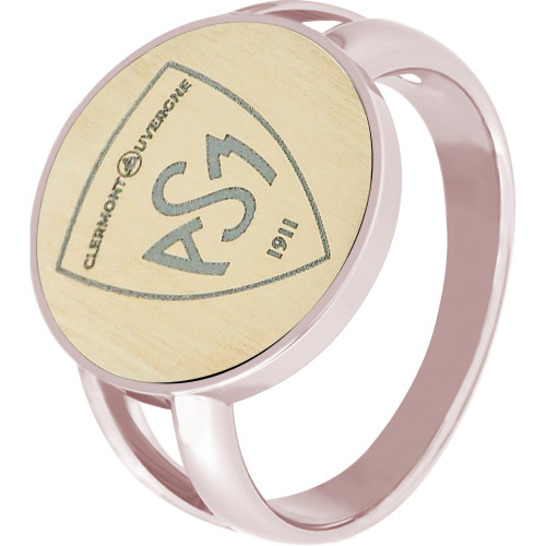 Bague ASM - acier rosé - Blason ASM - rosé brillant – Bijoux Officiels ASM Clermont