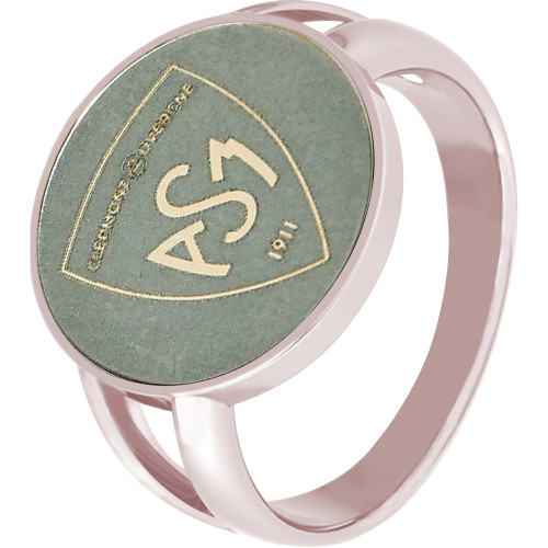 Bague ASM - acier rosé - Blason ASM - rosé mat – Bijoux Officiels ASM Clermont