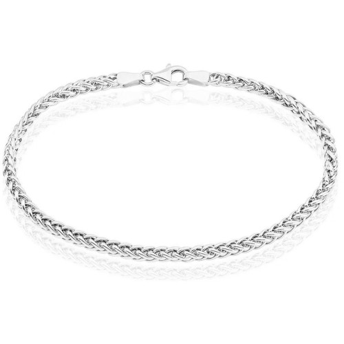 Bracelet en acier - couleur argent - maille palmier - largeur 5mm - longeur 20cm - Carla Valenti